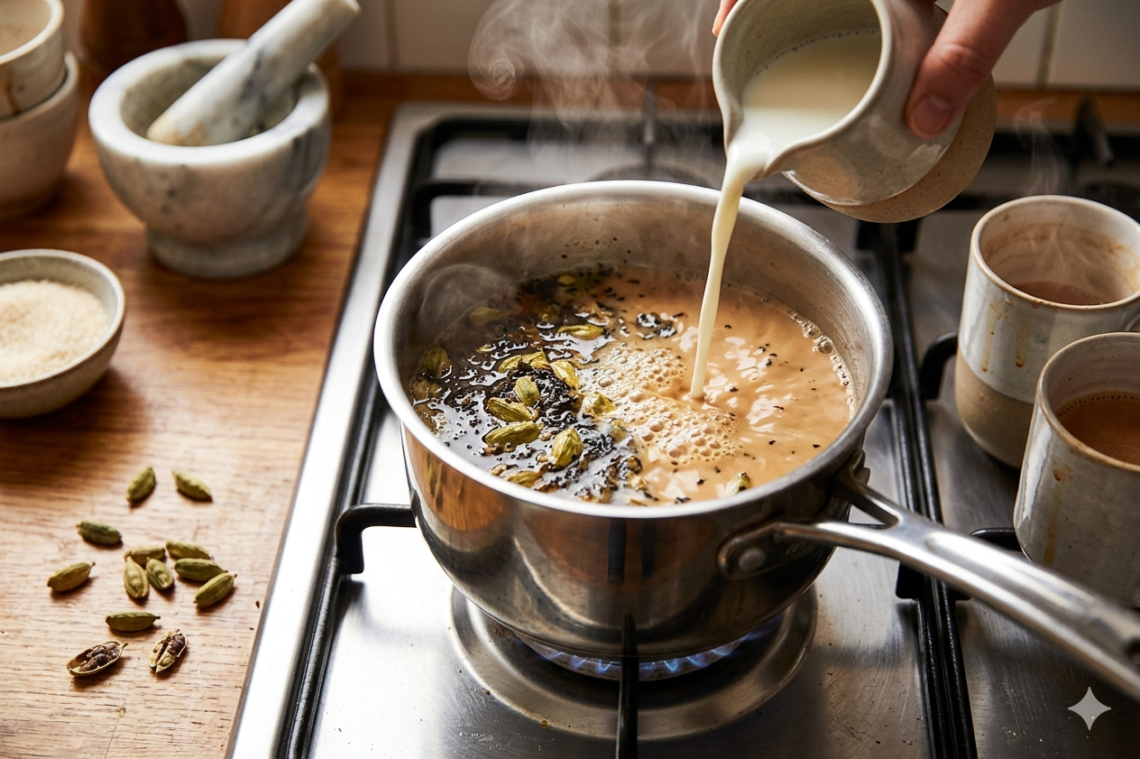 Stovetop Cardamom Tea