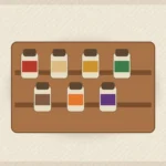 Pantry staples for fast meals including pasta, rice, chickpeas, tomatoes, spices, and olive oil.