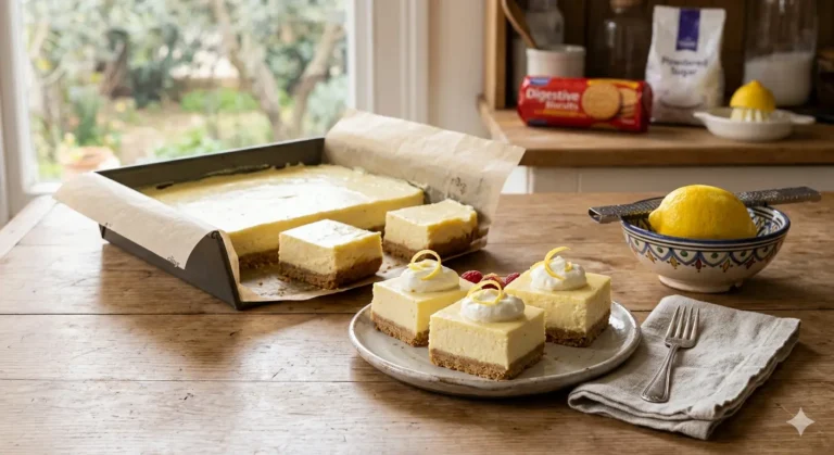 Food photo for No-Bake Lemon Cheesecake Bars with a Shortbread Crust, published on kuchniatwist.